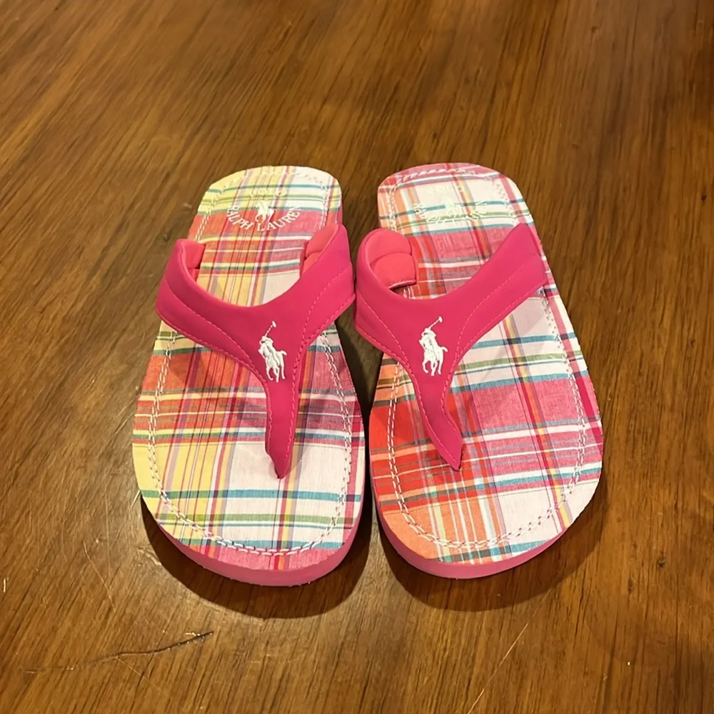 Polo Ralph Lauren Terrence Flip Flops Sandals Shoes Thongs new Youth Girls sizes